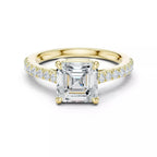 Asscher Cut Hidden Halo Pavé Engagement Ring