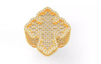 Iced Out Baguette Clover Ring – Cross Pattern Hip Hop Ring