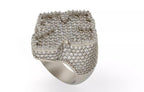 Iced Out Baguette Clover Ring – Cross Pattern Hip Hop Ring