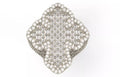 Iced Out Baguette Clover Ring – Cross Pattern Hip Hop Ring