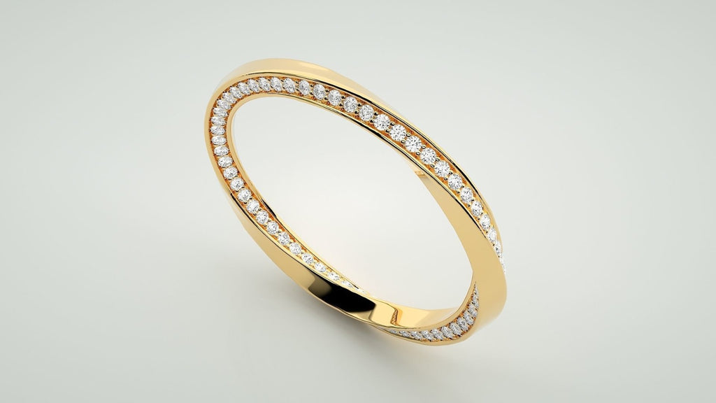 Sculpted Wave Diamond Band Ring