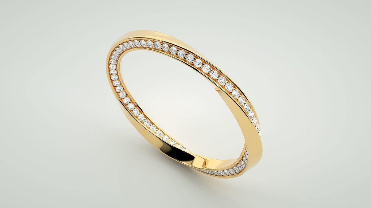 Sculpted Wave Diamond Band Ring