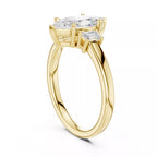 Marquise Cut Three Stone Engagement Ring with Tapered Baguettes