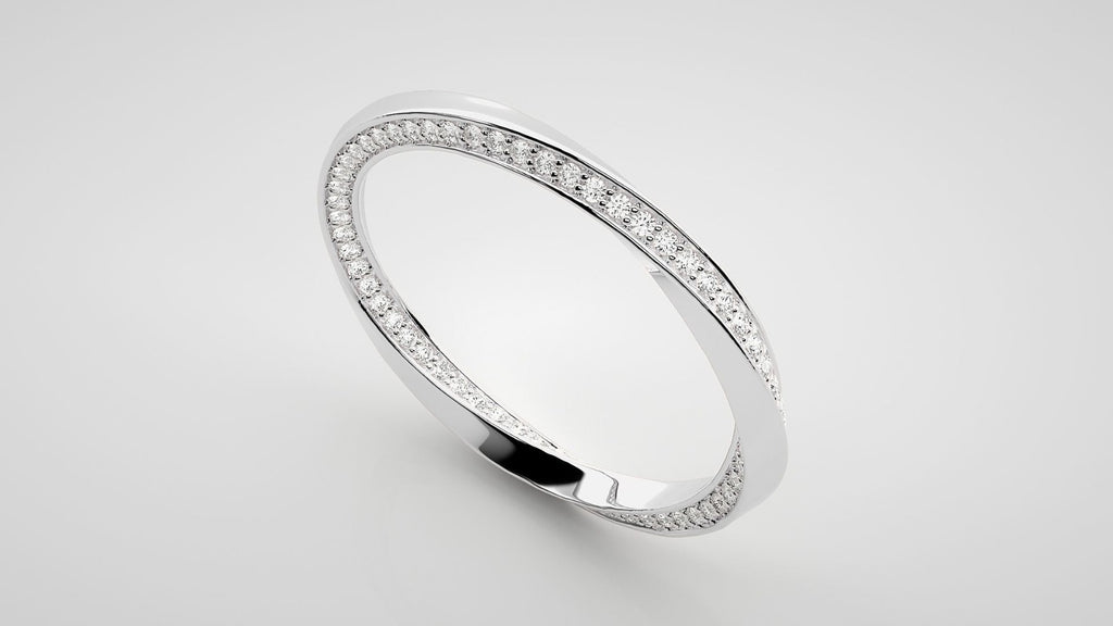 Sculpted Wave Diamond Band Ring