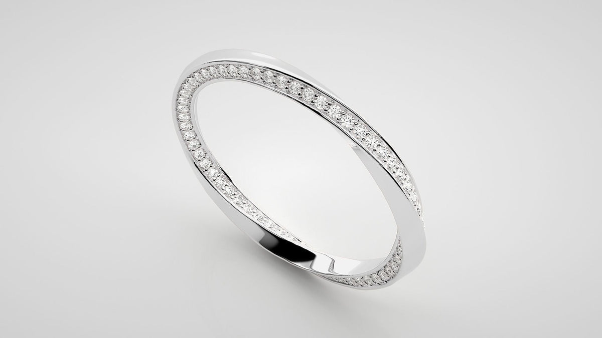 Sculpted Wave Diamond Band Ring