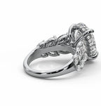 Oval Halo Leaf Vine Moissanite Engagement Ring – Gold Plated 925 Silver