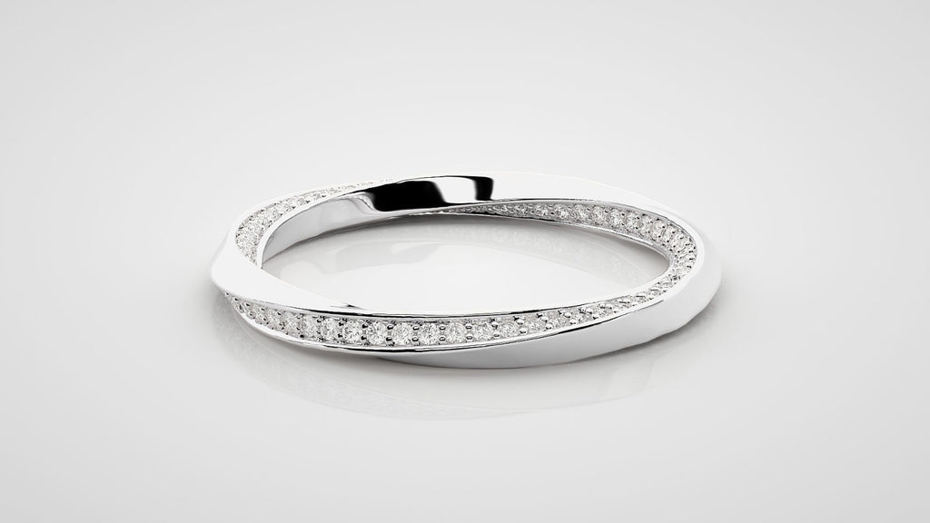 Sculpted Wave Diamond Band Ring