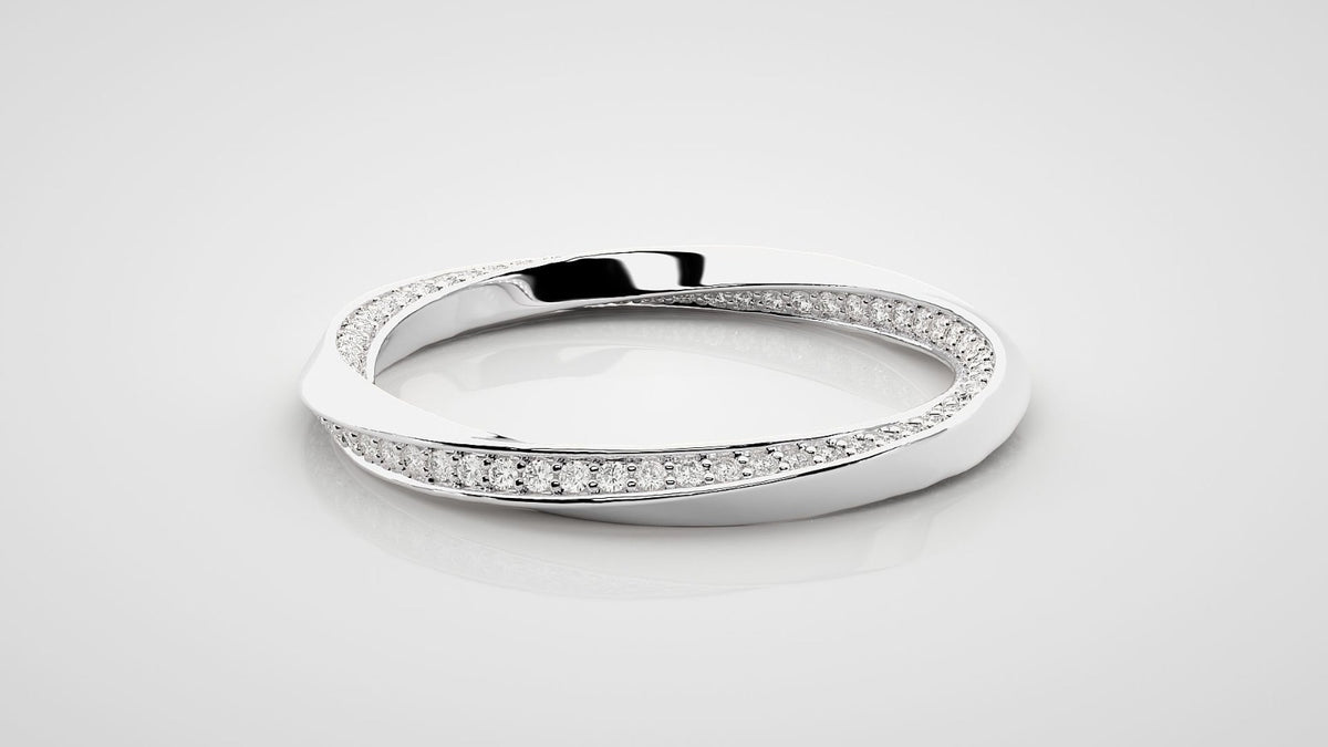 Sculpted Wave Diamond Band Ring