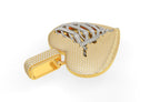Iced Out Ribcage Heart Pendant – Two-Tone Hip Hop Pendant