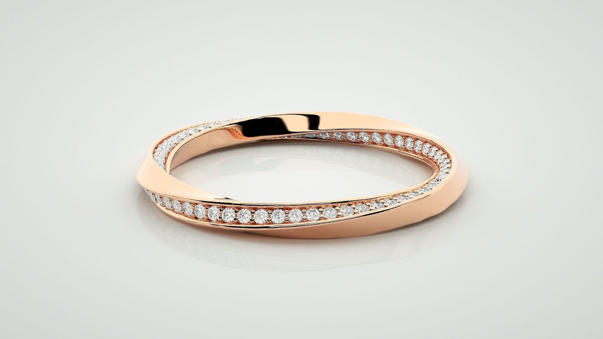 Sculpted Wave Diamond Band Ring