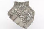 Iced Out Layered Star Ring – Fully Iced Star Hip Hop Ring