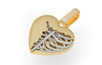 Iced Out Ribcage Heart Pendant – Two-Tone Hip Hop Pendant