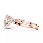 Pear Cut Three Stone Engagement Ring with Pear Side Stones