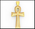 Gold Ankh Pendant – Stone Accent Ankh Cross Pendant
