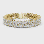 360 video of natural pear and marquise diamond cluster bracelet in yellow gold by Jewelzit