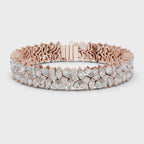360 video of natural pear and marquise diamond cluster bracelet in rose gold by Jewelzit